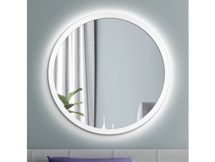 Zrkadlo do kúpelne s LED - Balde White LED - Biela - Okrúhle