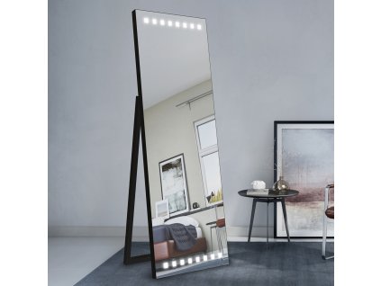 Moderné zrkadlo - Lunis LED Black - Čierna - Obdĺžnikové