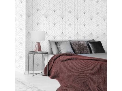 Fan white - grey (Funkcia Vinyl on textured non-woven fabric brush)