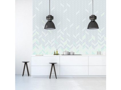 Simplicity mint & grey (Funkcia Vinyl on textured non-woven fabric brush)