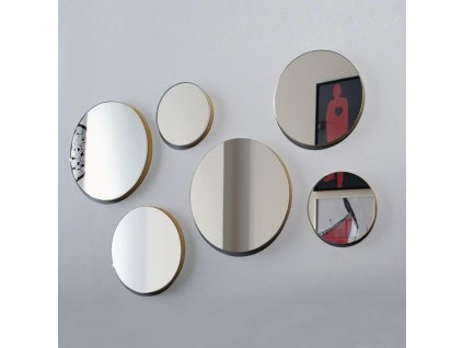Zrkadlo Trio - strieborná MDF - Biela;Čierna;Sivá - Okrúhle