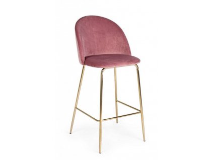 Barová stoličkya Carry blush - ružová zamat
