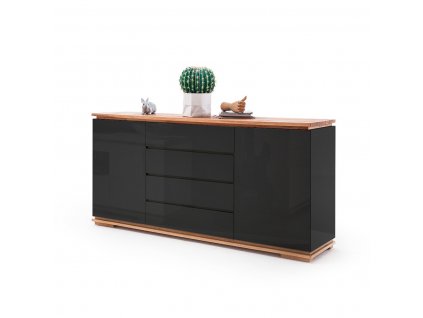 Komoda CHIARO III - Biela - Biela;Čierna