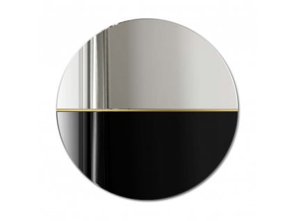 Zrkadlo Demi Black - Čierna;Mosadz - Okrúhle