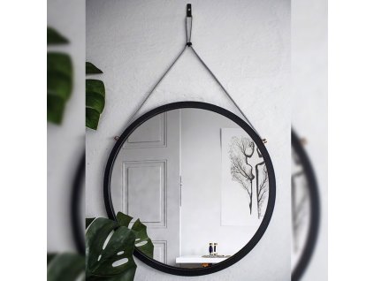 Zrkadlo Scandi Power Chevron - Čierna - Okrúhle