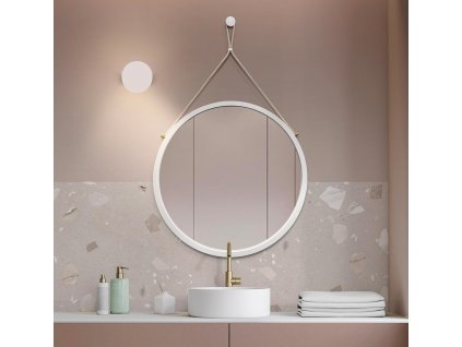 Zrkadlo Scandi Power Cream - Biela - Okrúhle