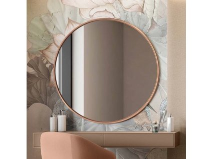 Zrkadlo Scandi Slim Copper - Medená - Okrúhle