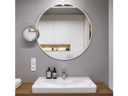 Zrkadlo Scandi Slim White - Biela - Okrúhle