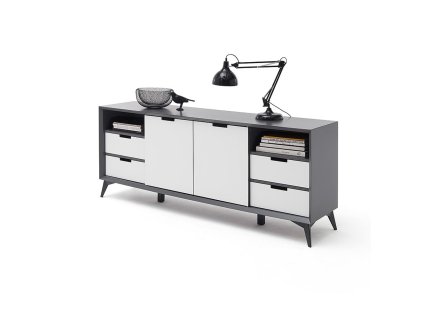 Komoda NETANJA II biela - Biela;Sivá