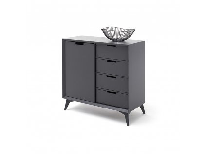 Komoda NETANJA III sivá - Biela;Sivá