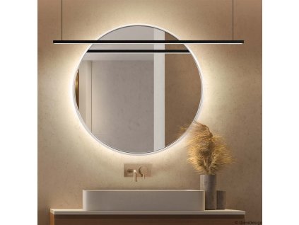 Zrkadlo Scandi Slim LED White - Biela - Okrúhle
