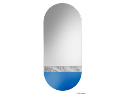 Zrkadlo Fusion Blue - Modrá;Starožitná - Oválne