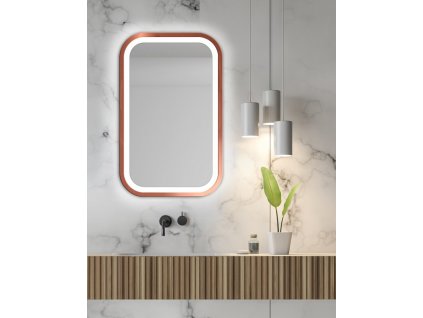 Zrkadlo do kúpelne s LED - Mirel Copper LED - Medená - Obdĺžnikové