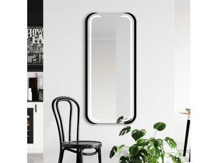 Zrkadlo do kúpelne s LED - Mezos Black LED - Čierna - Obdĺžnikové