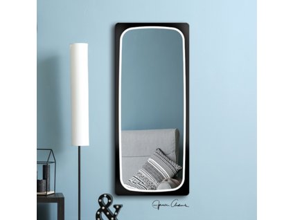 Zrkadlo do kúpelne s LED - Ferolini Black LED - Čierna - Obdĺžnikové