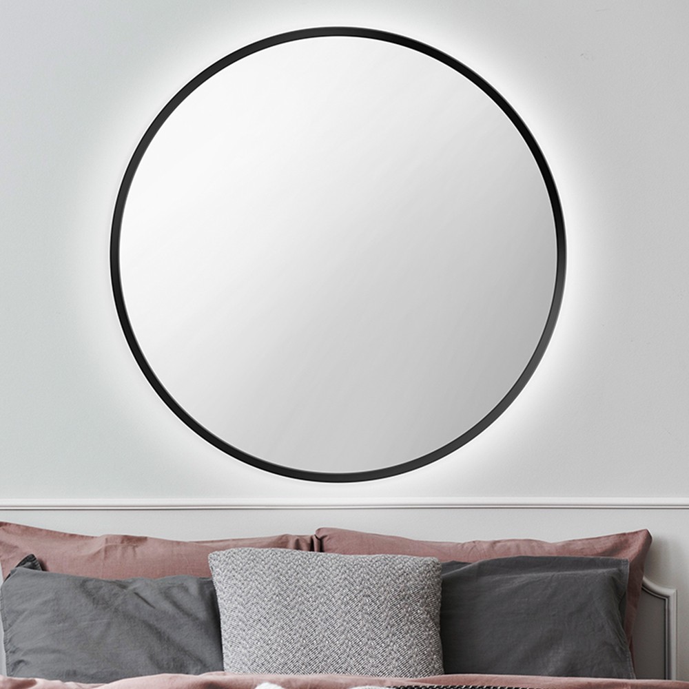Zrkadlo Nordic Black LED Rozmer zrkadla: ø 95 cm