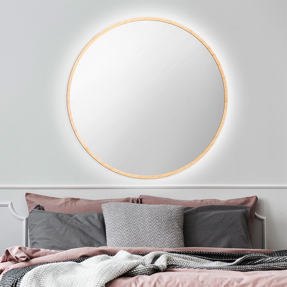 Zrkadlo Nordic Wood LED Rozmer zrkadla: ø 75 cm