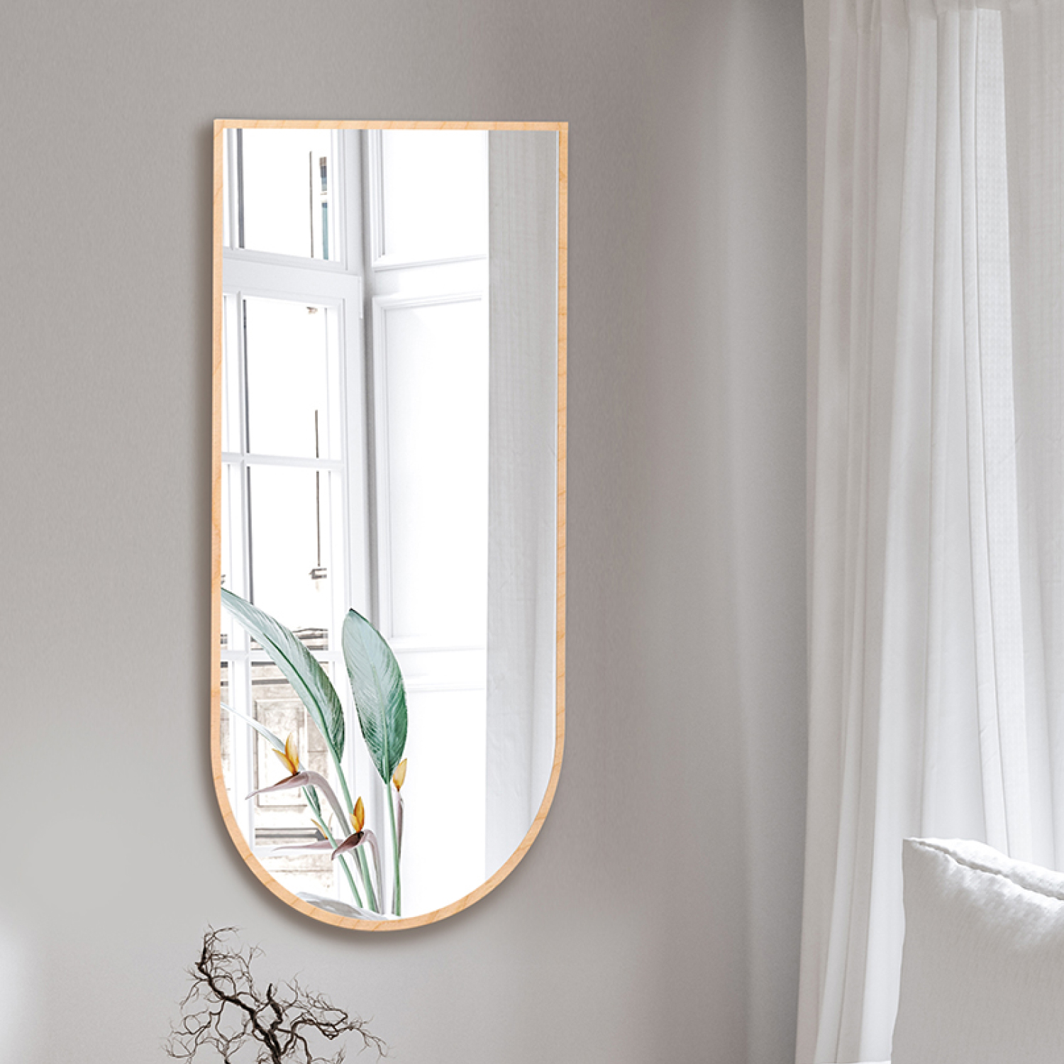 Zrkadlo Portello Wood Rozmer zrkadla: 60 x 100 cm