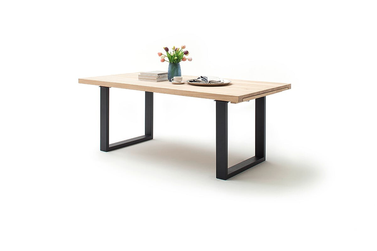 Jedálenský rozkladací stôl Dayton dub bianco antracit Rozmer: 200 (300) x 77 x 100 cm