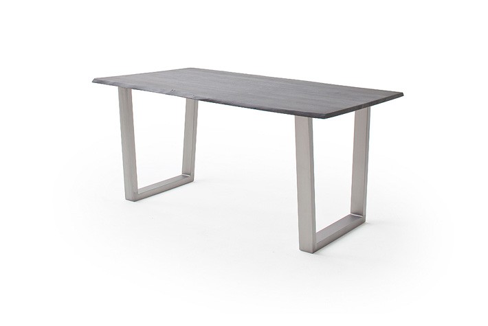 Jedálenský stôl Calabria podnož trapez oceľ Rozmer: doska akácia sivá, 2,5 cm 160 x 90