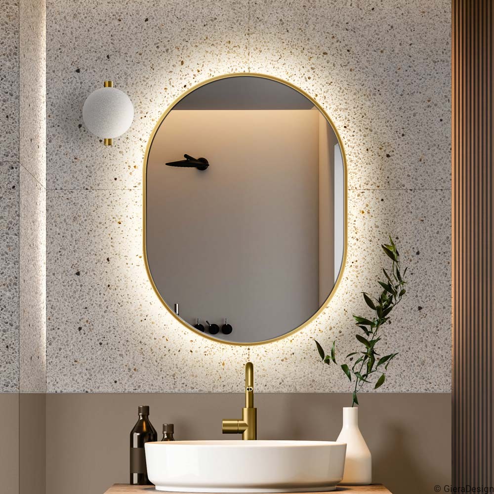 Zrkadlo Ambient LED Slim Gold Rozmer: 70x90 cm