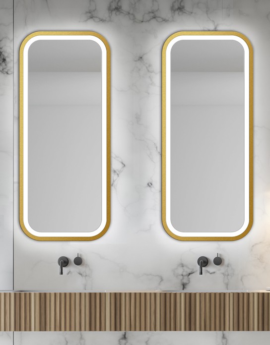Zrkadlo Mirel Gold LED Veľkosť: 80 x 120 cm