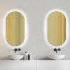 Zrkadlo do kúpelne s LED - Puro Zeta LED - gold glass - Zlatá - Oválne