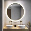 Zrkadlo Scandi Slim LED Gold - Zlatá - Okrúhle- 2