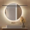 Zrkadlo Scandi Slim LED White - Biela - Okrúhle