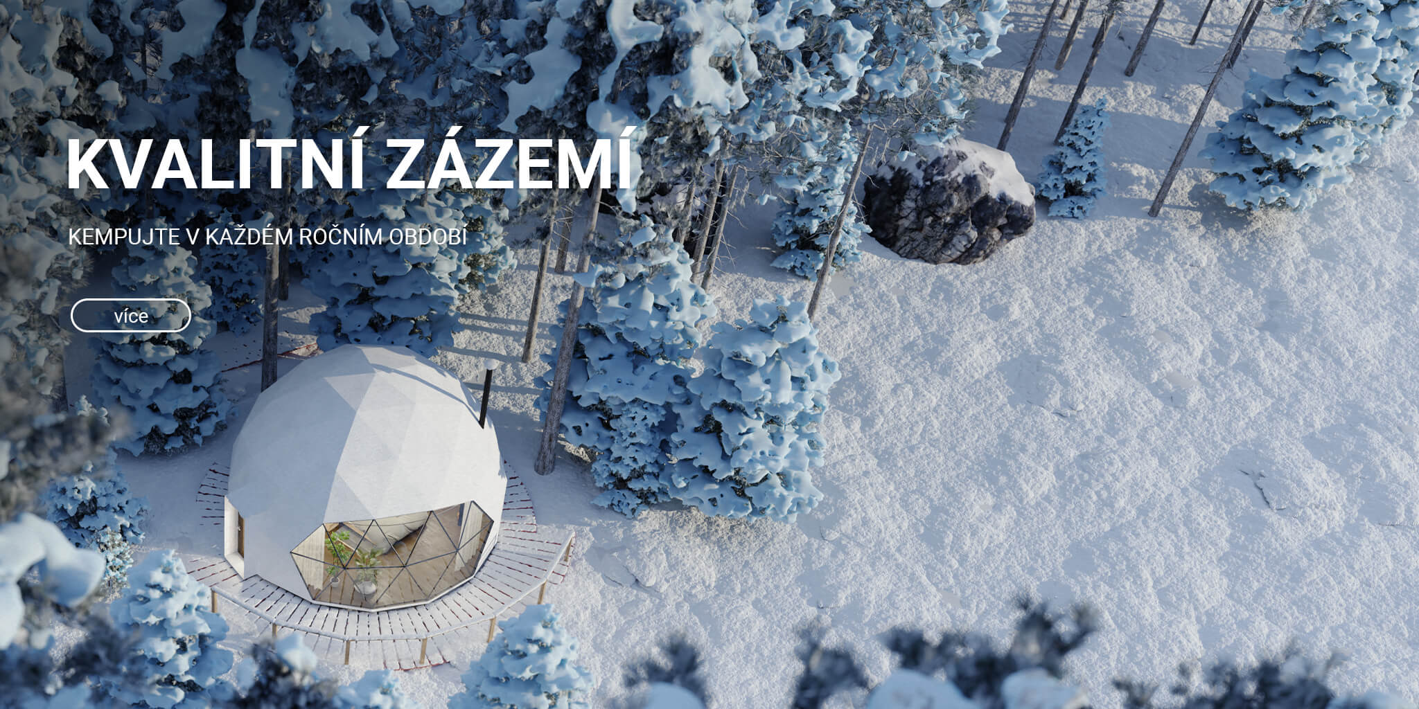 Glampingový stan v zimě