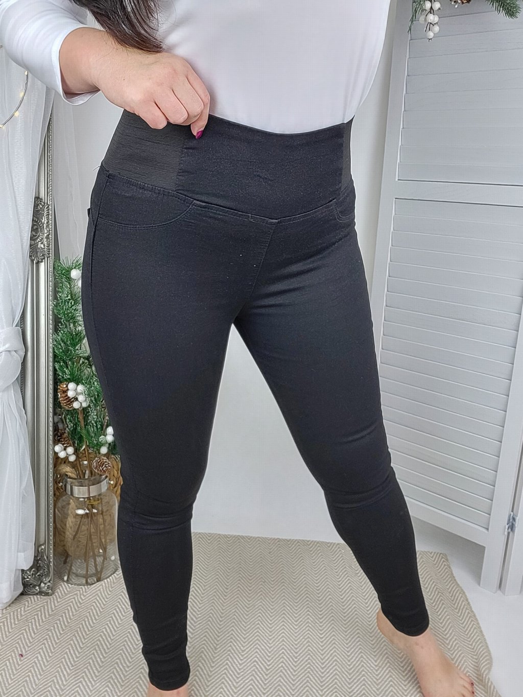 Kalhoty do gumy Stright černé (Velikost 42)