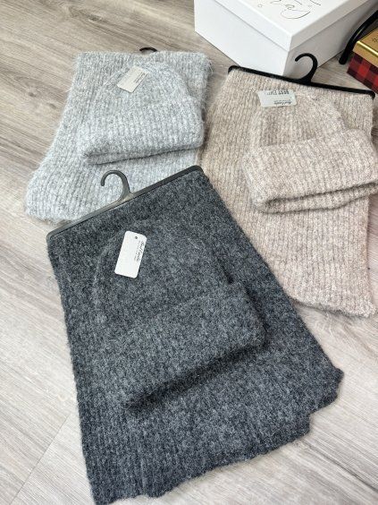 Komplet šála s čepicí Mora - Barva: Camel
