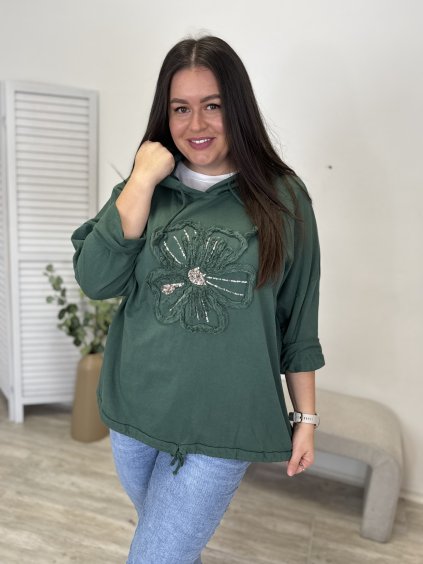 Bavlněná mikina  s květem Golia