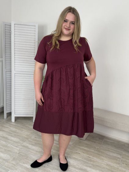 Bavlněné šaty s madeirou Deneris