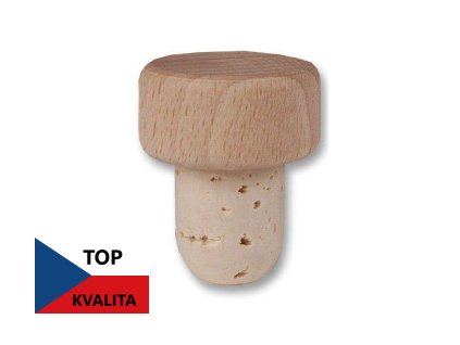 Korková zátka s dřevěnou válcovou hlavou 28 12x23 14 mm (SYNFONY)