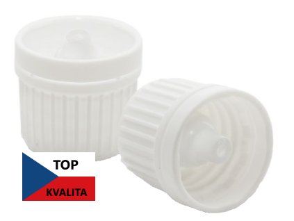 Uzávěr bílý s pojistným kroužekm a okrajovým kapátkem