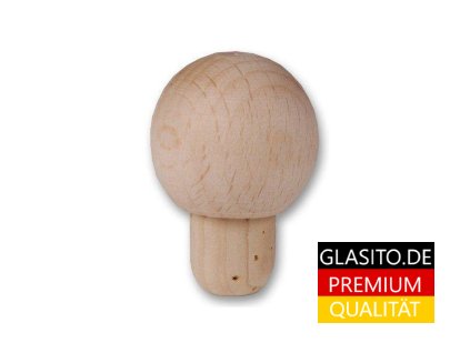 Korková zátka s dřevěnou kulatou hlavou 14