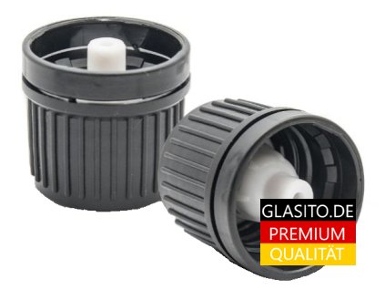 Uzávěr černý s pojistným kroužkem a okrajovým kapátkem