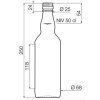 500 ml Glasflaschen MONOPOL Zeichnung