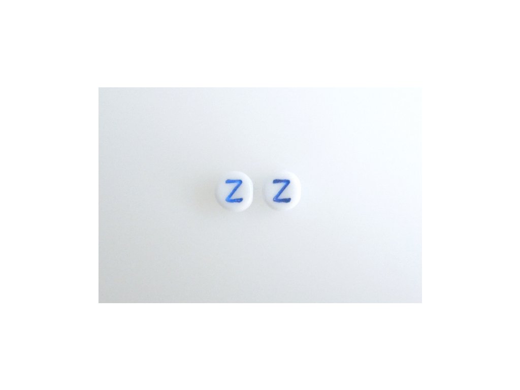 Korálky s modrým  písmenkem "Z" 11149220 6 mm 03000/46433