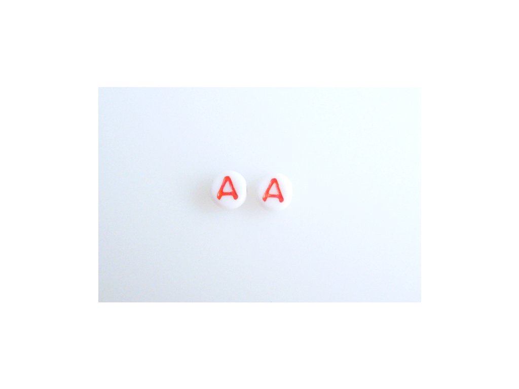 Korálky s červeným písmenkem "A" 11149220 6 mm 03000/46497