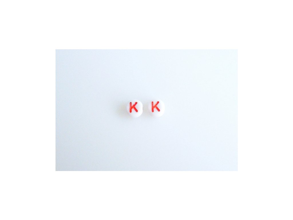 Korálky s červeným písmenkem "K" 11149220 6 mm 03000/46497