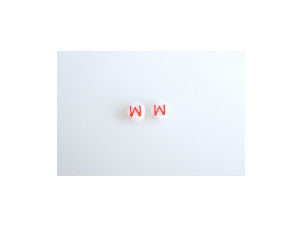 Korálky s červeným písmenkem "W" 11149220 6 mm 03000/46497