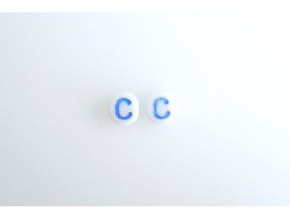 Korálky s modrým  písmenkem "C" 11149220 6 mm 03000/46433