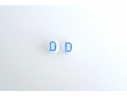 Korálky s modrým  písmenkem "D" 11149220 6 mm 03000/46433