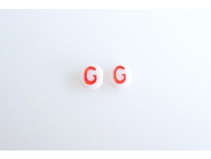 Korálky s červeným písmenkem "G" 11149220 6 mm 03000/46497