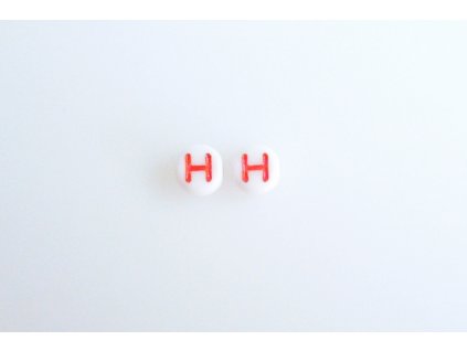 Korálky s červeným písmenkem "H" 11149220 6 mm 03000/46497
