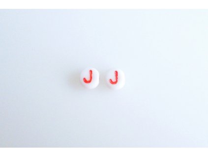 Korálky s červeným písmenkem "J" 11149220 6 mm 03000/46497