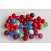 Mačkané kulaté korálky - 5 mm mix - barev