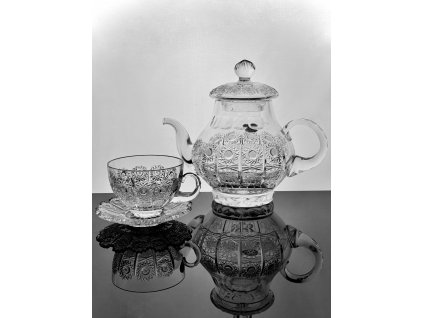 Čajová konvice z broušeného skla, 15 cm